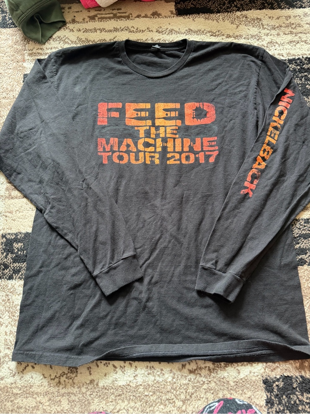 Men’s nickelback feed the machine tour 2017 long sleeve shirt
